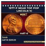1977-p Lincoln Cent Near Top Pop 1c ms67 rd SEGS