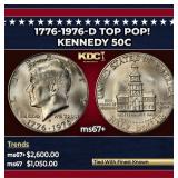 1776-1976-d Kennedy Half Dollar TOP POP! 50c ms67+