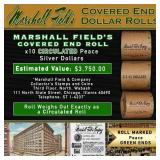 Rare Peace Circ MARSHALL FIELDS 10 $1 Roll Green L