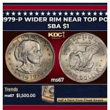 1979-p Wider Rim Susan B. Anthony Dollar Near Top
