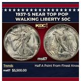 1937-s Walking Liberty Half Dollar Near Top Pop 50