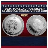 2024 Tokelau 1 oz Silver $5 Zodiac Series: Virgo C