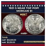 1921-s Morgan Dollar Near Top Pop! $1 ms66+ SEGS