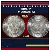 1896-p Morgan Dollar $1 Grades ms64