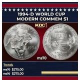 1994-d World Cup Modern Commem Dollar $1 ms70 SEGS