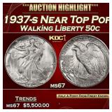 1937-s Walking Liberty Half Dollar Near Top Pop 50