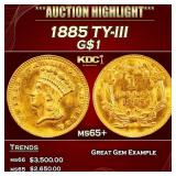 1885 Gold Dollar TY-III $1 ms65+ SEGS