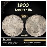 1903 Liberty Nickel 5c Grades ms65
