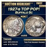1927-s Buffalo Nickel TOP POP! 5c ms66 SEGS