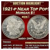 1921-p Morgan Dollar Near Top Pop! $1 ms64+ DMPL S