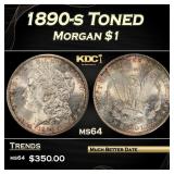 1890-s Morgan Dollar Toned $1 Grades ms64
