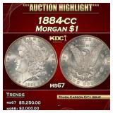1884-cc Morgan Dollar $1 ms67 SEGS