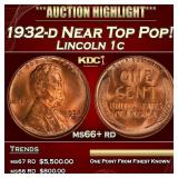 1932-d Lincoln Cent Near Top Pop! 1c ms66+ rd SEGS
