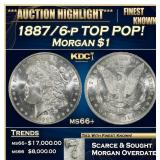 1887/6-p Morgan Dollar TOP POP! $1 ms66+ SEGS