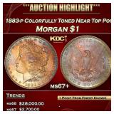 1883-p Morgan Dollar Colorfully Toned Near Top Pop