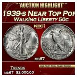 1939-s Walking Liberty Half Dollar Near Top Pop 50