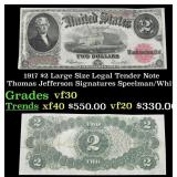 1917 $2 Large Size Legal Tender Note Thomas Jeffer