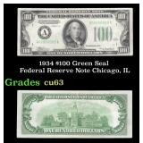 1934 $100 Green Seal Federal Reserve Note Chicago,