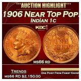 1906 Indian Cent Near Top Pop! 1c ms66 rd SEGS