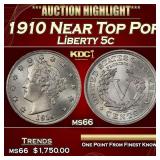 1910 Liberty Nickel Near Top Pop 5c ms66 SEGS