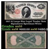 1917 $1 Large Size Legal Tender Note Grades Select