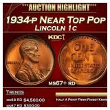 1934-p Lincoln Cent Near Top Pop 1c ms67+ rd SEGS