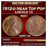 1912-d Lincoln Cent Near Top Pop 1c ms65+ rb SEGS