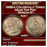 1888-o Morgan Dollar Colorfully Toned Near Top Pop