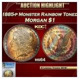 PCGS 1885-p Morgan Dollar Monster Rainbow Toned! $