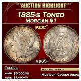 1885-s Morgan Dollar Toned $1 ms65+ SEGS