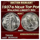 1937-s Walking Liberty Half Dollar Near Top Pop 50