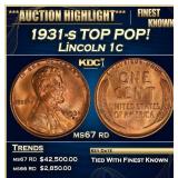 1931-s Lincoln Cent TOP POP! 1c ms67 rd SEGS