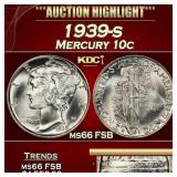 1939-s Mercury Dime 10c ms66 FSB SEGS