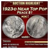 1923-d Peace Dollar Near Top Pop $1 ms66+ SEGS