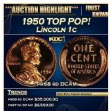 1950 Proof Lincoln Cent TOP POP! 1c pr68 rd DCAM S