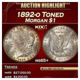 1892-o Morgan Dollar Toned $1 ms65+ SEGS