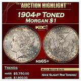 1904-p Morgan Dollar Toned $1 ms65+ SEGS
