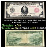 1914 $10 Large Size Red Seal FRN Rare Red Seal New