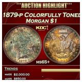 1879-p Morgan Dollar Colorfully Toned $1 ms65+ SEG