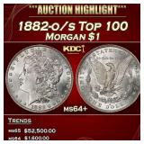 1882-o/s Top 100 Morgan Dollar $1 ms64+ USCG
