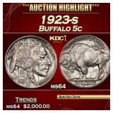 1923-s Buffalo Nickel 5c ms64 SEGS