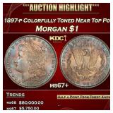 1897-p Morgan Dollar Colorfully Toned Near Top Pop
