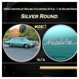 1966 Chevrolet Malibu Colorized Style - 1 oz Silve