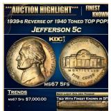 1939-s Reverse of 1940 Jefferson Nickel Toned TOP