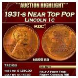 1931-s Lincoln Cent Near Top Pop 1c ms66 rb SEGS