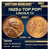 1925-d Lincoln Cent TOP POP! 1c ms66+ rb SEGS