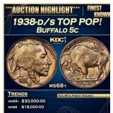1938-d/s Buffalo Nickel TOP POP! 5c ms68+ SEGS