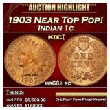 1903 Indian Cent Near Top Pop! 1c ms66+ rd SEGS