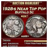 1928-s Buffalo Nickel Near Top Pop 5c ms66+ SEGS