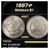 1897-p Morgan Dollar $1 Grades ms65+